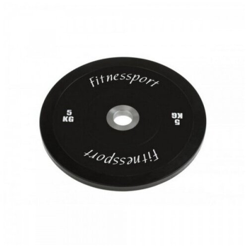 Бамперный диск для кроссфита Fitnessport RCP22-5 черный, 5 кг.