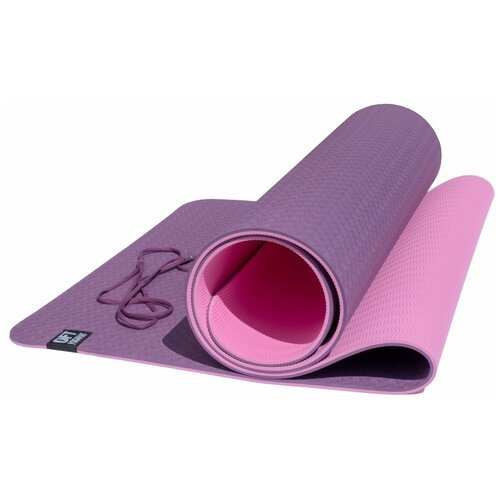 Коврик для йоги Original FitTools FT-YGM6-2TPE, 183х61.5х0.6 см бордовый/розовый 1.1 кг 0.6 см