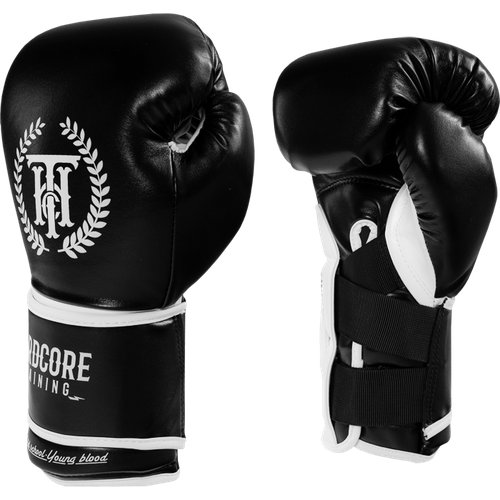 Боксерские перчатки Hardcore Training Revolution Black/White 16oz
