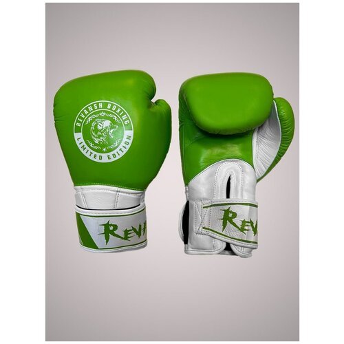 Боксерские Перчатки из натуральной кожи REVANSH PRO TOP GREEN 14 унций