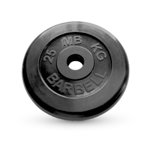 25 кг диск (блин) MB Barbell (черный) 50 мм.