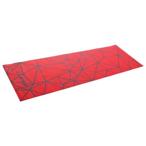 Коврик для фитнеса и йоги Larsen PVC р180х60х0,5см с принтом красный
