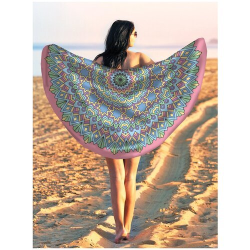 Парео и Пляжный коврик 'Круглый геометрический орнамент', трикотаж 150 см