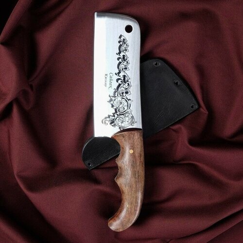 Нож кавказский, разделочный 'Сайгак' с чехлом, сталь - 40х13, рукоять - орех, 14 см