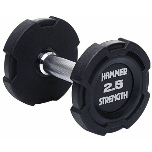 Гантели резиновые Hammer Strength, цвет - черный, пара 2,5 кг