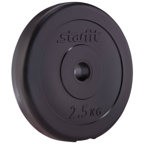 Диск пластиковый STARFIT BB-203 2,5 кг, d=26 мм, черный 1/8