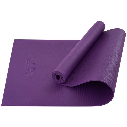 Коврик для йоги STARFIT FM-103 PVC HD 173x61x0,6 см, фиолетовый;
