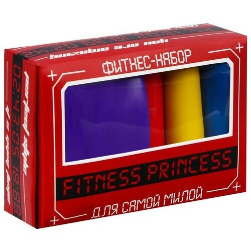 Фитнес-набор Fitness princess: лента-эспандер, набор резинок, инструкция, 10,3x6,8 см