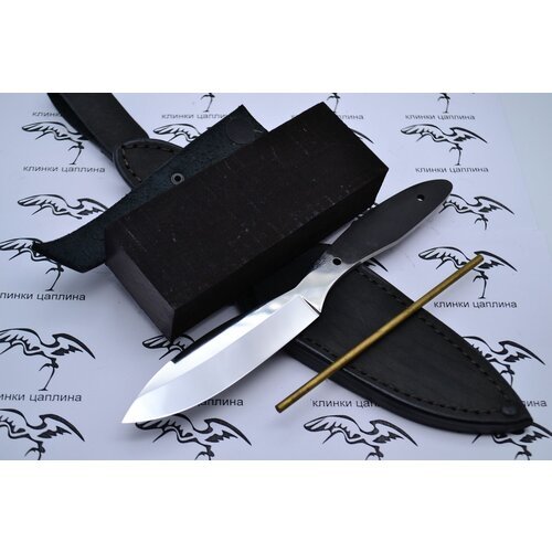 Комплект для самостоятельной сборки ножа 'канадец' /клинок из стали 95Х18 /брусок Черный граб/пин/ножны