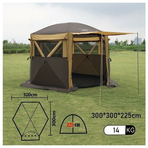 Шестиугольный 4-х местный шатер MIMIR2905-S(один вход)