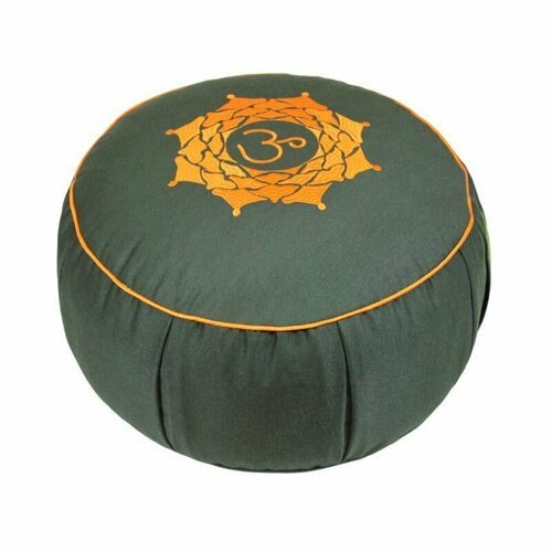 Подушка для медитации Yogastuff ОМ тёмно-зелёная 30*15 см