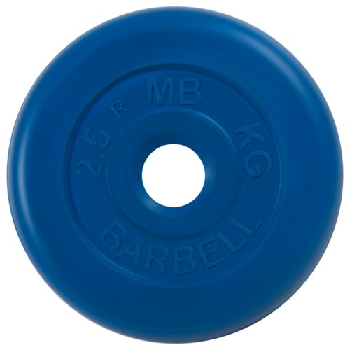Диск обрезиненный d 26 мм цветной 2,5 кг (синий) MB-PltC26-2,5