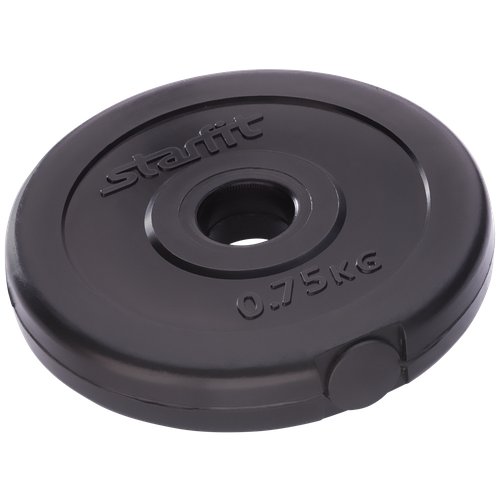 Диск пластиковый BASEFIT BB-203 0,75 кг, d=26 мм, черный, 4 шт.
