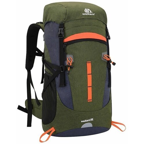 Рюкзак WEIKANI 50л, легкий, водонепроницаемый, для спорта, путешествий, кемпинга - зеленый