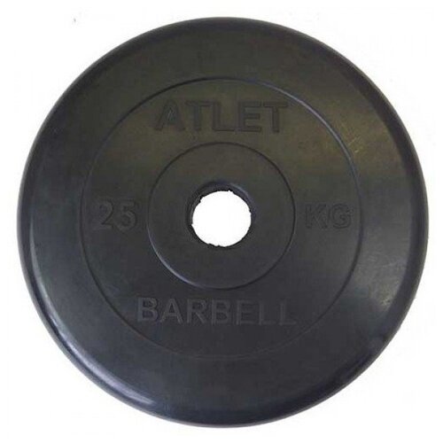 Диск MB Barbell MB-AtletB50-25 25 кг черный
