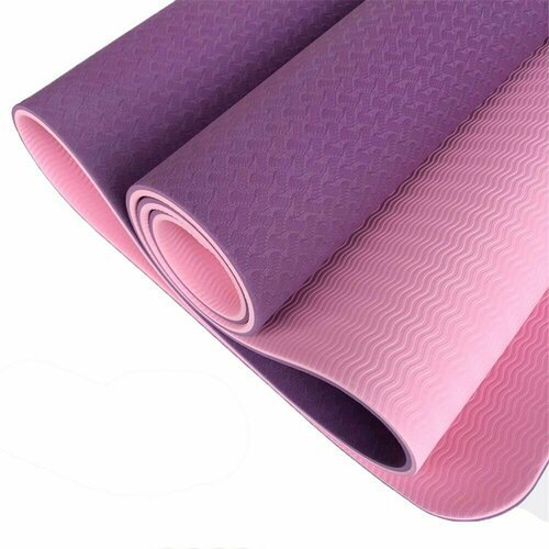 Коврик для йоги и фитнеса Yogastuff TPE, фиолетово-розовый, 183*61*0,6 см