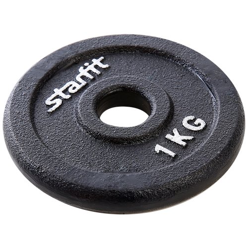 Диск чугунный STARFIT BB-204 1 кг, d=26 мм, черный, 2 шт.