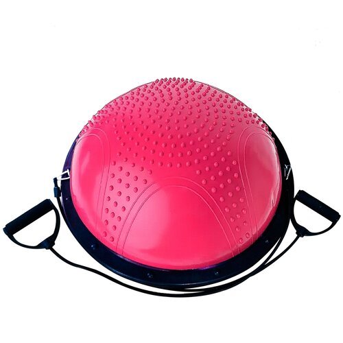Полусфера для фитнеса масажная (мяч Босу) 60см, розовая
