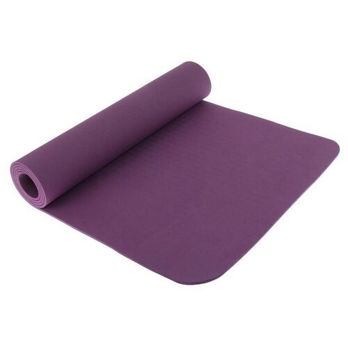 Коврик для йоги Sangh Yoga mat, 183х61х0.6 см фиолетовый однотонный 0.6 см