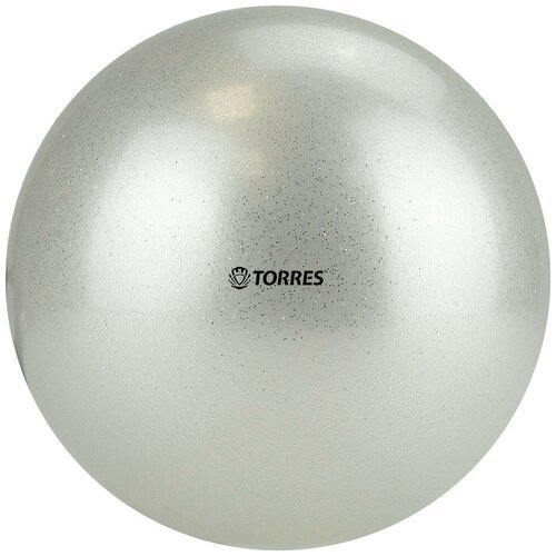 Мяч для художественной гимнастики однотонный TORRES AGP-15-07, диаметр 15см, жемчужный с блестками