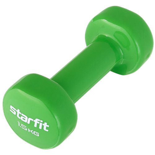 Гантель виниловая STARFIT DB-101 1,5 кг, зеленый, 2 шт