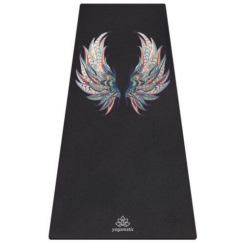 Удлиненный хлопковый коврик для йоги и фитнеса - Крылья / Арт Йогаматик / 183x66x0.3 см