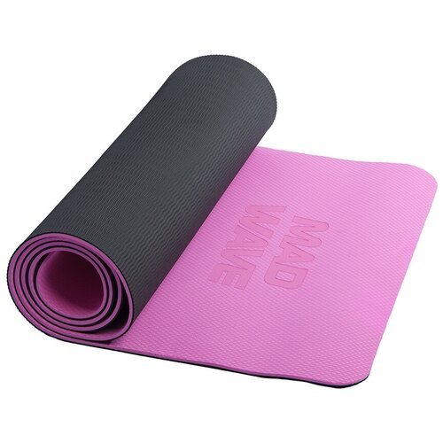 Коврик для йоги Mad Wave Yoga Mat TPE double layer - Розовый, 183*61*0.6 cm