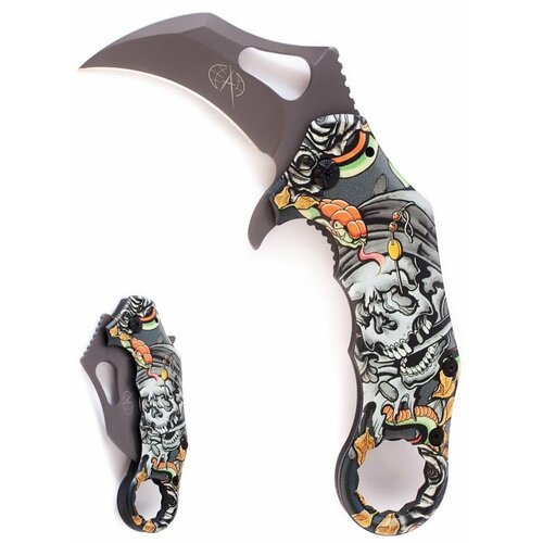 Складной нож, керамбит, полуавтомат Pirat HK03013, клипса для ношения, длина клинка: 6,8 см