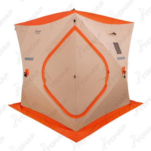 Палатка двухместная Premier Куб 1,8х1,8, оранжевый/коричневый