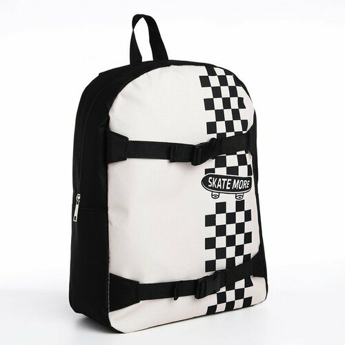 NAZAMOK Рюкзак текстильный с креплением для скейта 'Skate more', 38х29х11 см, цвет черный