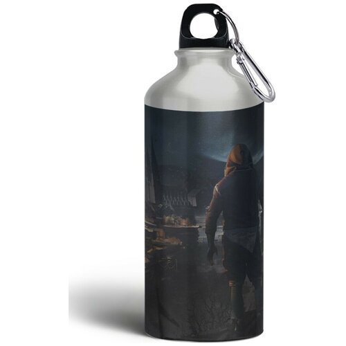 Бутылка спортивная, туристическая фляга, 500мл с карабином Dying Light 2(рпг, хорор, эпидемия, зомби) - 765