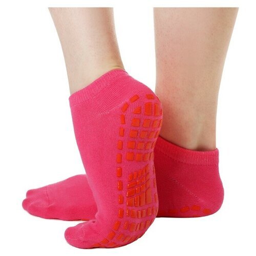 Носки для йоги прорезиненные, размер 36-41, цвет розовый