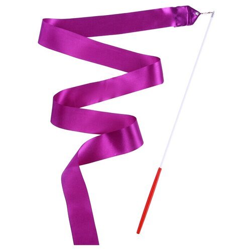 Лента гимнастическая с палочкой, 4 м, цвет фиолетовый