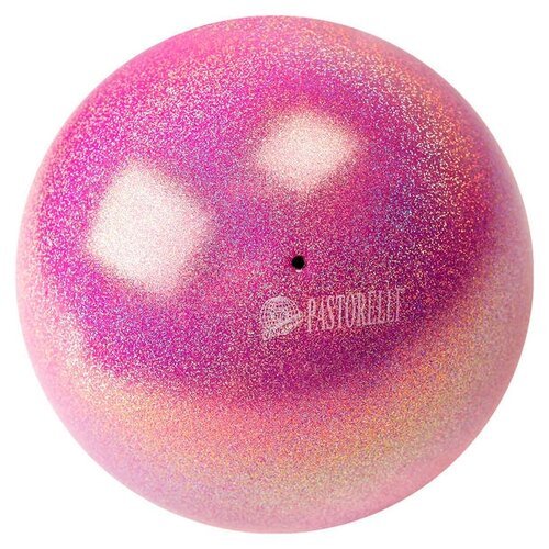 Мяч для художественной гимнастики PASTORELLI New Generation GLITTER HIGH VISION, 18 см, lampone baby