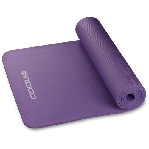 Коврик для йоги Indigo IN104, 173х61х1 см фиолетовый однотонный 1.7 кг 1 см