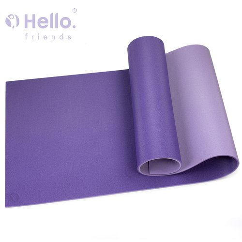HelloFriends Коврик для фитнеса и йоги Хард 8 мм 180x60 см плотный, лавандовый/фиолетовый, нескользящий
