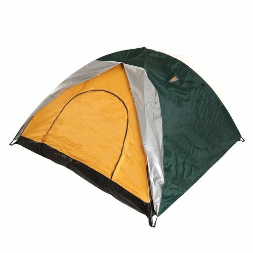 Палатка двухслойная трехместная Zevs Scout Green-Уellow 220x250x150 см