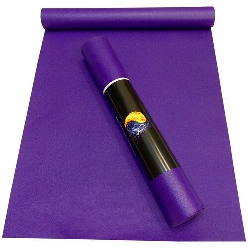 Коврик для йоги RamaYoga Yin-Yang Studio, 220х60х0.45 см фиолетовый однотонный 1.8 кг 0.45 см