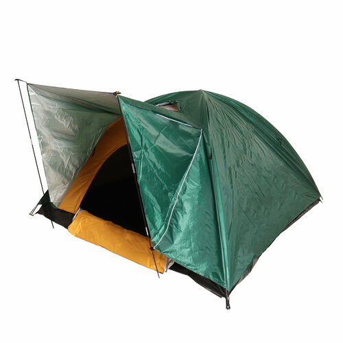 Палатка, палатка туристическая, трехместная, двухслойная 220x250x150 см, Zevs Taiga Green