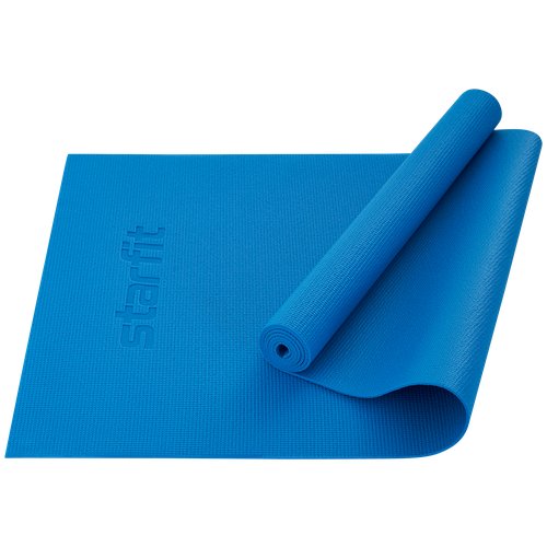 Коврик для йоги и фитнеса STARFIT Core FM-104 PVC, 0,4 см, 183x61 см, синий