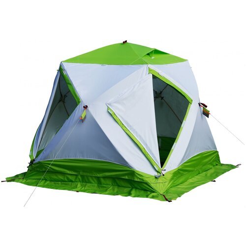Палатка трёхместная ЛОТОС Куб 3 Классик Термо, белый/зеленый
