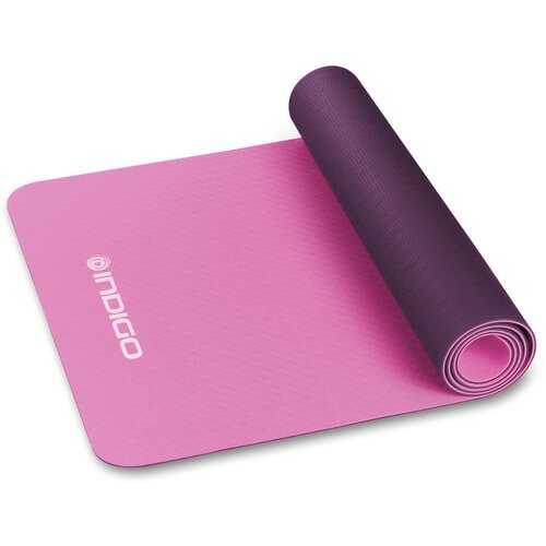Коврик для йоги Indigo IN106, 173х61х0.5 см розовый/фиолетовый однотонный 0.9 кг 0.5 см