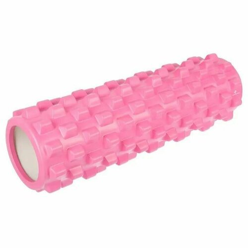 Ролик массажный для йоги и фитнеса Yogastuff 45*14 см, розовый