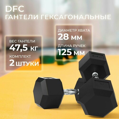 Гантели DFC Гексагональные, 2 шт. по 47.5 кг