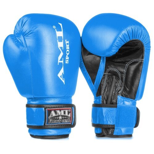 Перчатки боксерские AML Sport кожа, синие (8 унций)