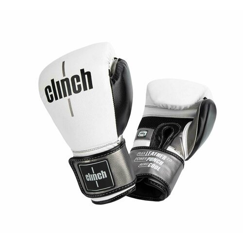 Перчатки боксерские Clinch Punch 2.0 бело-черно-бронзовые (вес 14 унций)