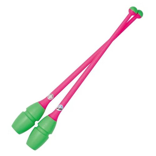 Булавы резиновые юниорские (410 мм) Chacott - цвет (зелёный х розовый)