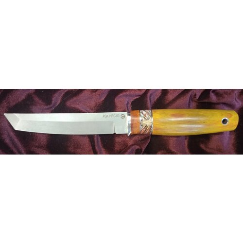 Нож кованый Танто желтый сталь PGK