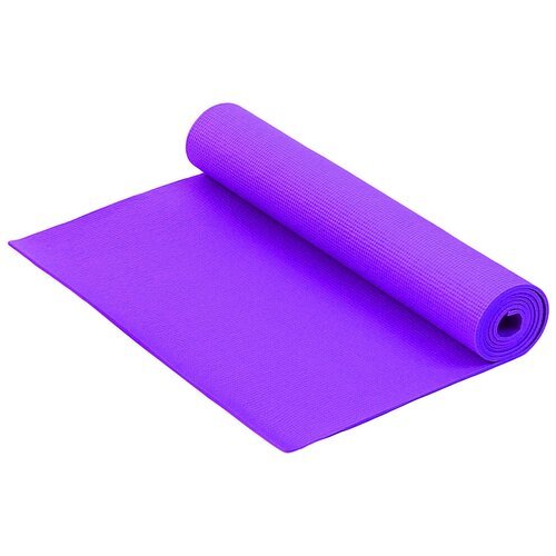 Коврик для йоги Larsen Коврик для фитнеса и йоги Larsen PVC р173х61х0,6см (повыш плотн), 173х61х0.6 см фиолетовый однотонный 1.3 кг 0.6 см