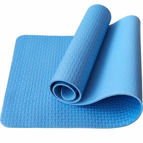 Коврик для йоги ЭВА 183х61х0,7 см E40036 (синий Мрамор)